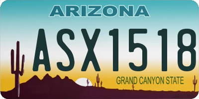 AZ license plate ASX1518