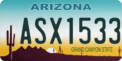 AZ license plate ASX1533