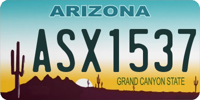AZ license plate ASX1537