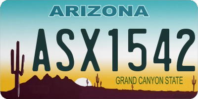 AZ license plate ASX1542
