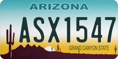 AZ license plate ASX1547