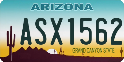 AZ license plate ASX1562