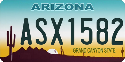 AZ license plate ASX1582