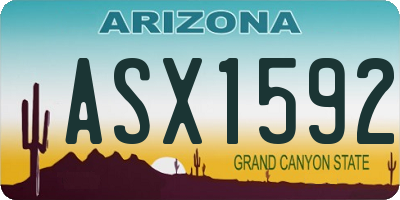 AZ license plate ASX1592