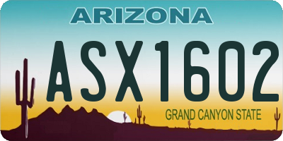 AZ license plate ASX1602
