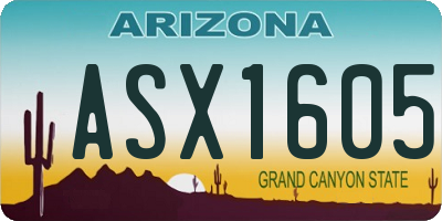 AZ license plate ASX1605