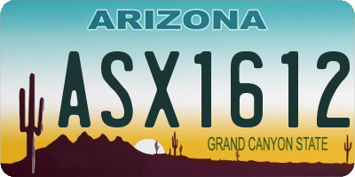 AZ license plate ASX1612