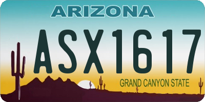 AZ license plate ASX1617