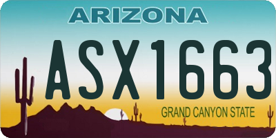AZ license plate ASX1663