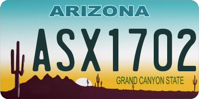 AZ license plate ASX1702