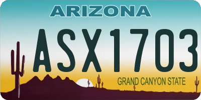 AZ license plate ASX1703
