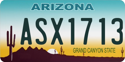 AZ license plate ASX1713