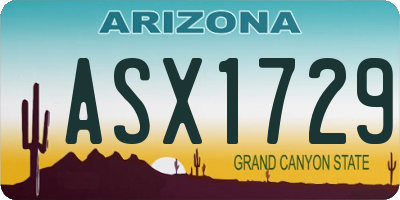 AZ license plate ASX1729