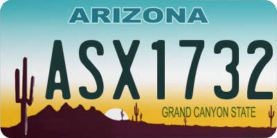 AZ license plate ASX1732