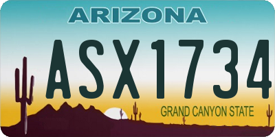 AZ license plate ASX1734