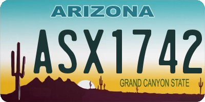 AZ license plate ASX1742