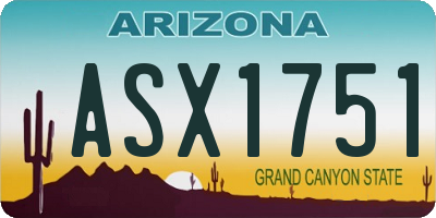 AZ license plate ASX1751