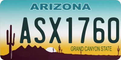 AZ license plate ASX1760
