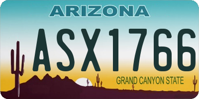 AZ license plate ASX1766