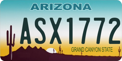 AZ license plate ASX1772