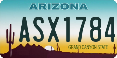 AZ license plate ASX1784