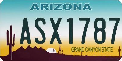 AZ license plate ASX1787