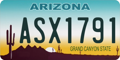 AZ license plate ASX1791
