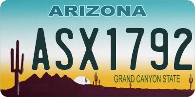 AZ license plate ASX1792