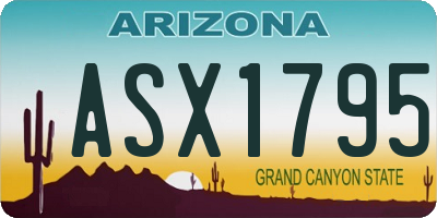 AZ license plate ASX1795