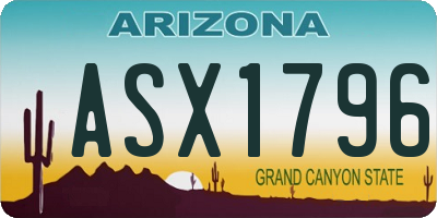 AZ license plate ASX1796