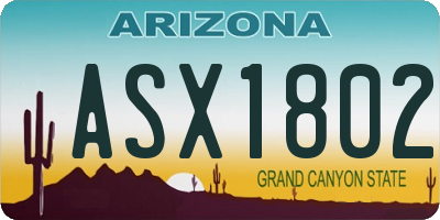AZ license plate ASX1802