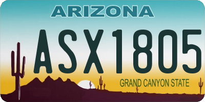 AZ license plate ASX1805