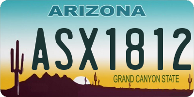AZ license plate ASX1812