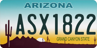 AZ license plate ASX1822
