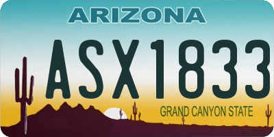 AZ license plate ASX1833