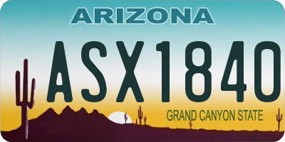 AZ license plate ASX1840