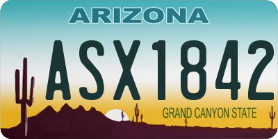 AZ license plate ASX1842