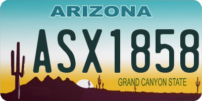 AZ license plate ASX1858
