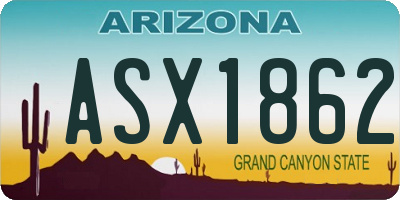 AZ license plate ASX1862