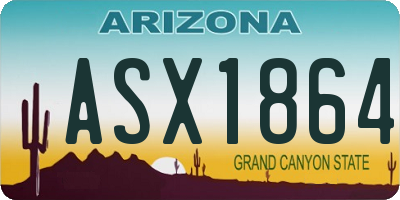 AZ license plate ASX1864