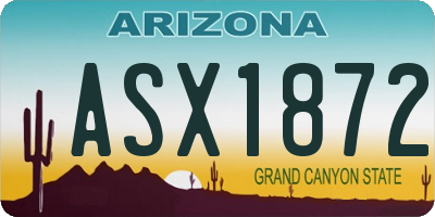 AZ license plate ASX1872