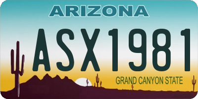 AZ license plate ASX1981