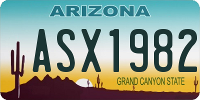 AZ license plate ASX1982
