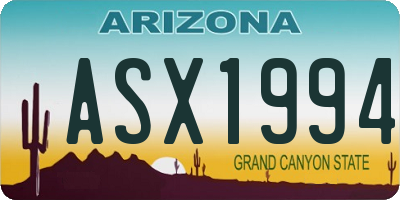 AZ license plate ASX1994