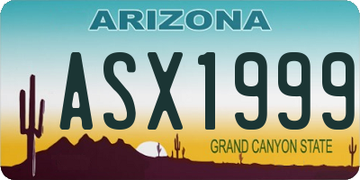 AZ license plate ASX1999