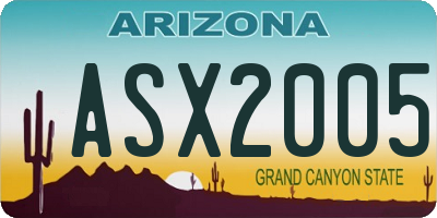 AZ license plate ASX2005