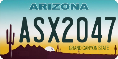 AZ license plate ASX2047