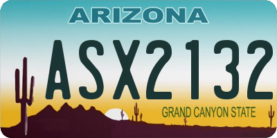 AZ license plate ASX2132