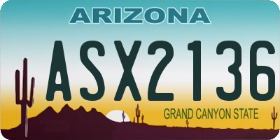 AZ license plate ASX2136