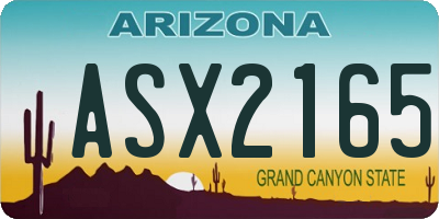 AZ license plate ASX2165